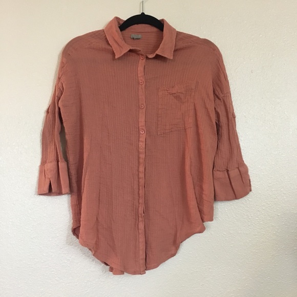 Ecote Tops - 🌟Ecote orange button down collared shirt